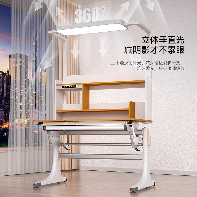 习LNV儿降童学桌椅可升小学生家用实木书写字课桌一体书桌柜儿童