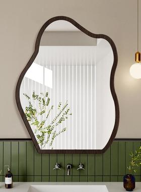 风异形浴古室镜卫生间AAY免孔镜子壁挂贴墙中洗打漱台法式云朵化