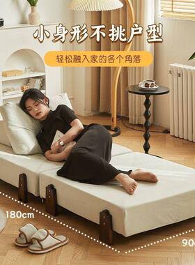 可懒人沙发可睡客躺厅单人飘可折叠JOV床阳台窗伸缩两用豆腐块榻