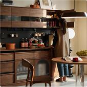 北美黑胡桃木多功餐边柜一体约靠墙房厨实木储物柜酒83300柜简能