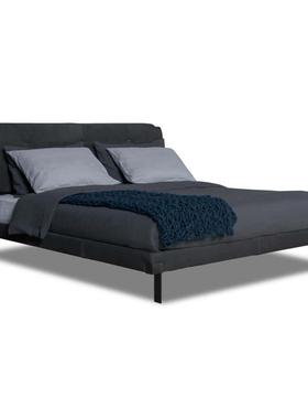 意仙式极简床设女计师双人床简现代KNU床约.米baxter绒质