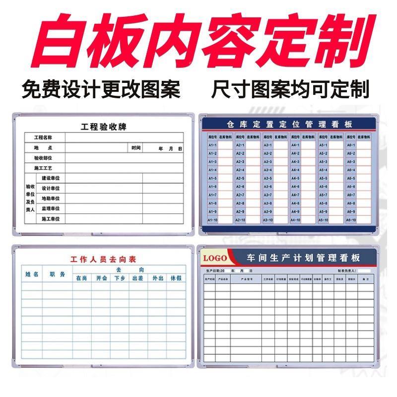 板内容挂式边框挂写字板磁板墙工厂车间生硬WZY产管理计划看白板