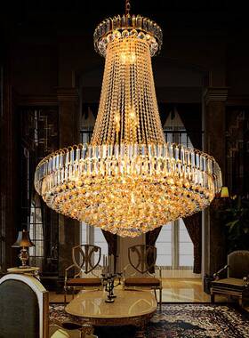 复楼中客厅式大吊led欧灯式水晶吊灯别MVX墅楼楼楼梯长大吊灯具91