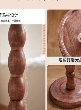 中古小几古OFH实木复边几家用沙发边柜床茶头置物脚架迷你圆桌子