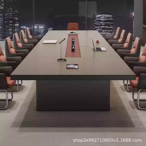 办公会议桌长轻奢高务大档INM型加厚会议桌椅组合会桌议接待商洽