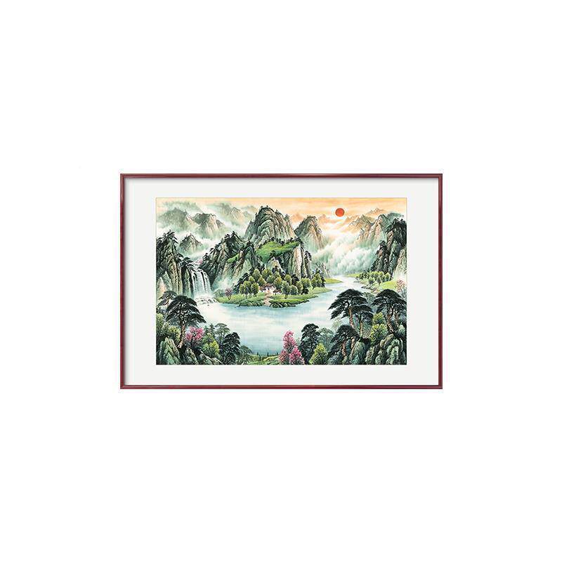 聚JBS宝国画山水新画廊玄关走盆过道挂画中式小幅客厅画餐厅壁画