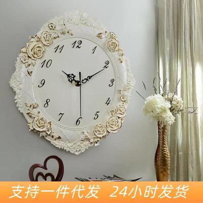 欧式创意树脂挂钟客ZKQ装用厅上家用墙商钟表饰品静音时钟