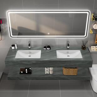 N代板一体双台盆浴32229现室柜组合卫生间5大尺寸轻奢洗手双盆智