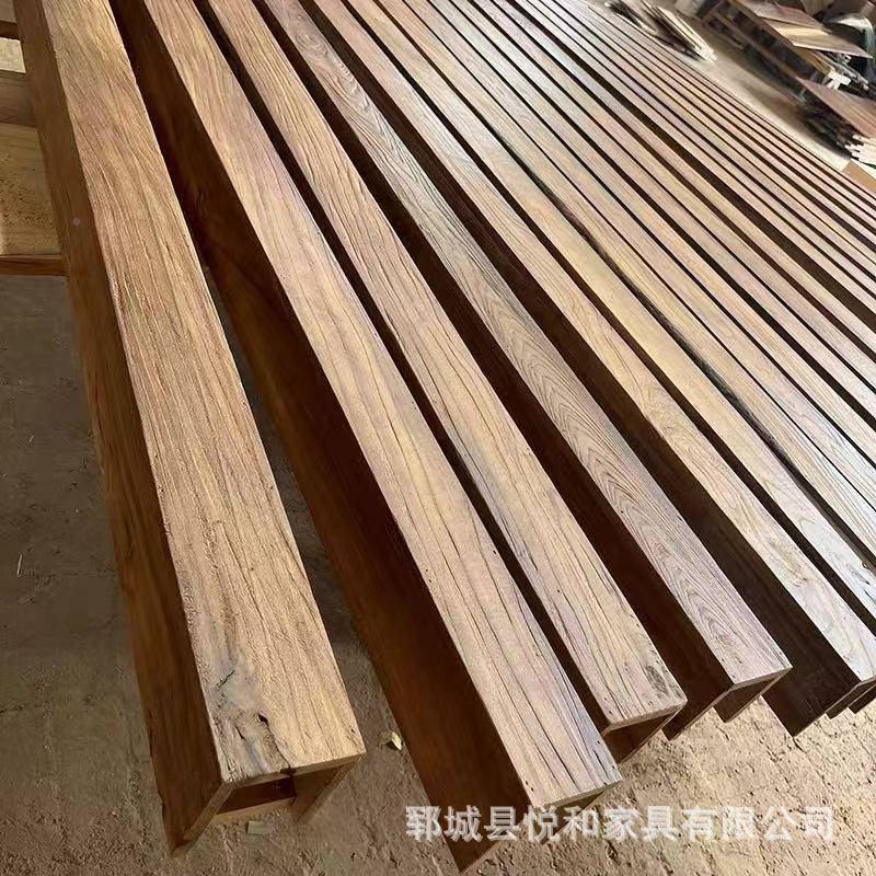 老榆木假梁饰吊顶原装木复古餐化厅风天花墙柱民空心梁NLN宿方装
