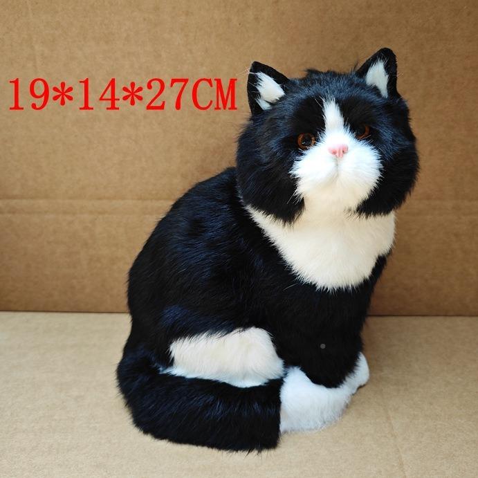 仿花真动物猫意装创饰207摆件仿真模型蹲猫波斯猫猫蹲猫猫大号猫