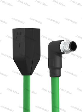 M1器42公90度转RJ5母50508工业以太网线4水芯D型防连接接头