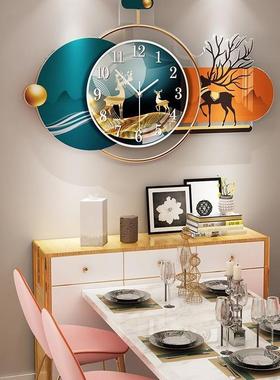 挂钟客厅家现代轻奢简约大气装饰挂墙钟时餐钟RFN欧式创意时尚厅