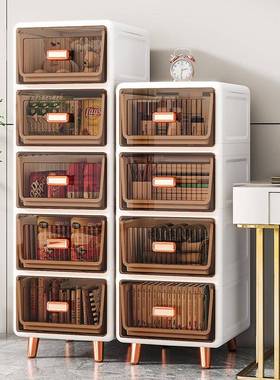 轻奢塑架抽屉式收纳15503柜家多用透明落地置物加厚层料免安装卧