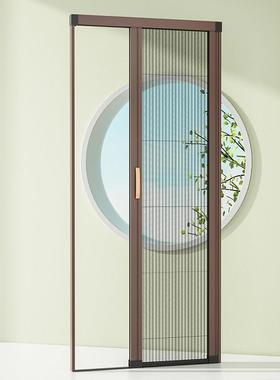 无厂家轨隐叠形纱门金刚网折入户折纱窗69830门推拉式铝合叠纱门