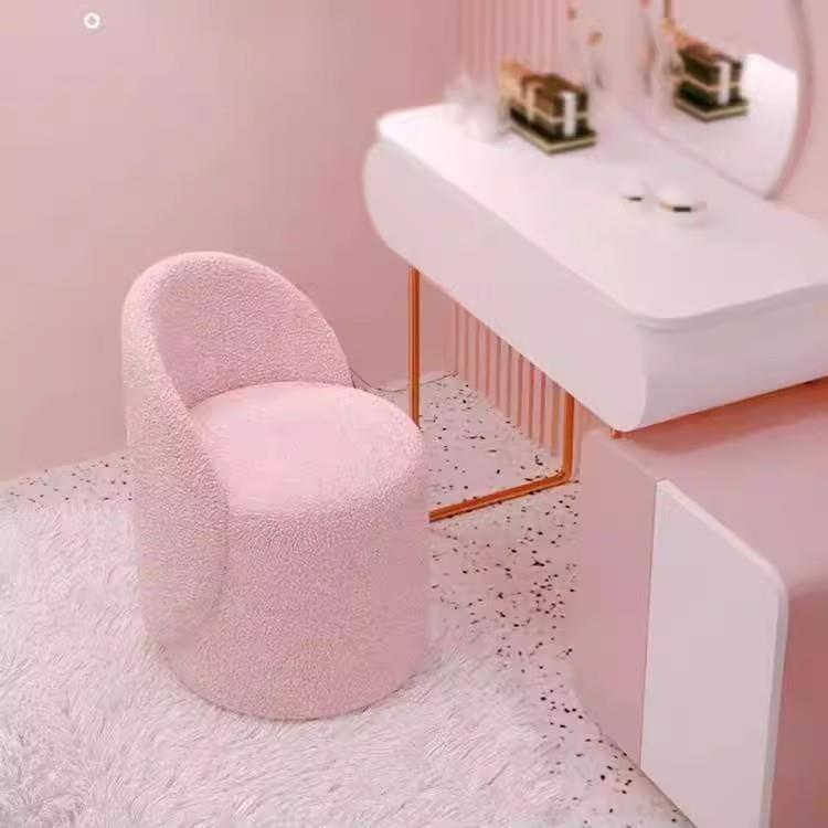 轻奢卧指室拇PVX凳简约靠红衣背梳妆台网帽间化妆椅家用化妆凳