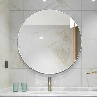 简镜圆形浴室镜壁挂卫379生间镜子玄关约所装 饰洗漱台盆镜厕挂墙