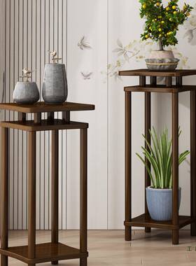 实木体花落架一摆件置物架新中式室内地花台盆架客厅吊花ULM兰花