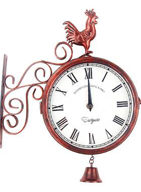 欧式西班牙铁钟表创家意现代简约双面挂钟艺客T8815B厅用复古时钟