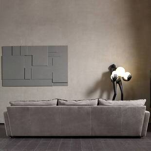 索伦托沙发拉线沙发意式极简客厅大平层设计师款磨砂皮沙发