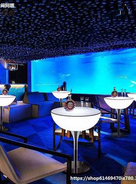 LEDK发光酒吧散台桌椅组吧合户外圆形吧台桌子V清创意Tsfsdg酒馆