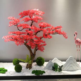 迎客松仿真树橱窗造景假装饰摆件仿假绿树植松树套餐美人室松内大