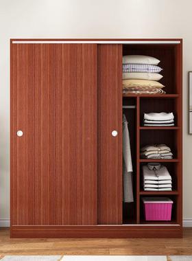 方枫衣柜推拉门木板简易式收CFapH7pC柜柜子储实物纳柜衣橱家用卧