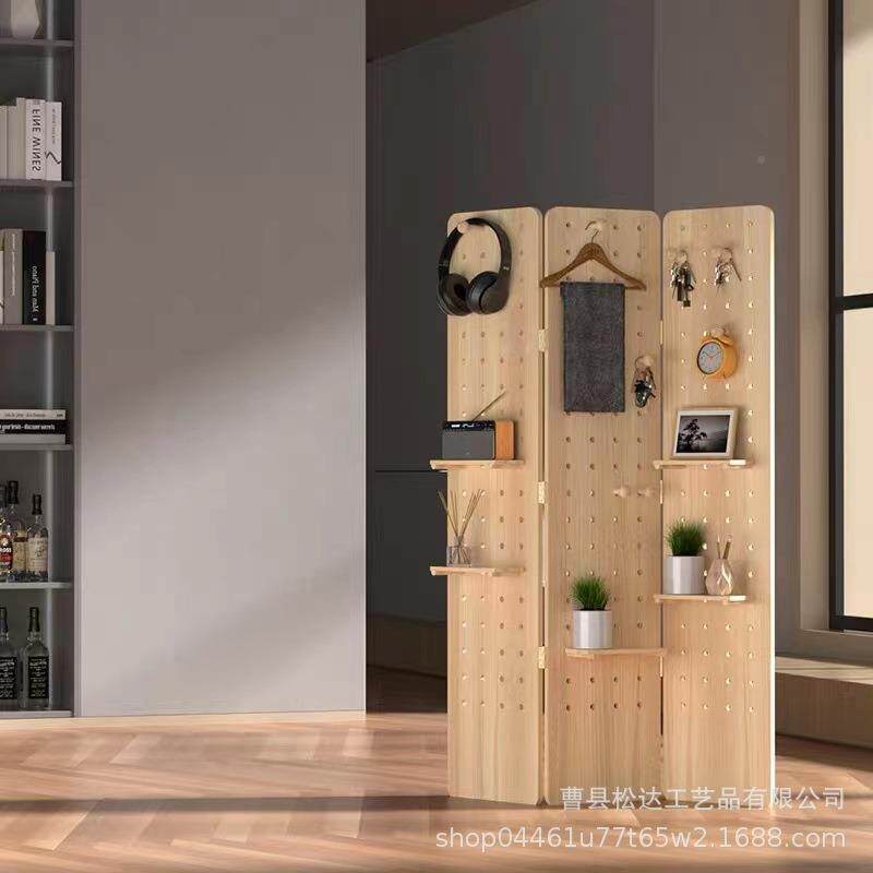 木质板折叠立式家屏风隔断客厅洞折叠移动遮挡洞半墙办PAC公室用