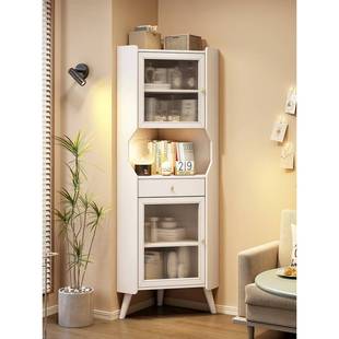 实木三角形转角柜墙角柜沙发边拐角靠墙小型置物架客厅餐边柜酒柜