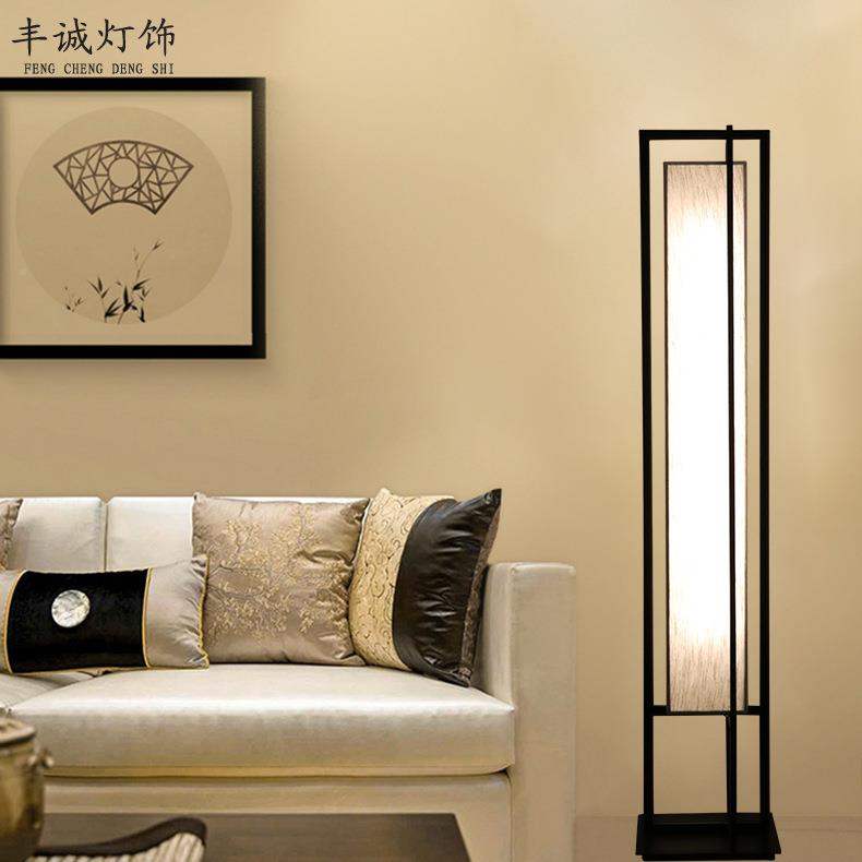 新中式地灯客现代复古中式宫灯书房卧室式布艺立厅落地落台灯F206