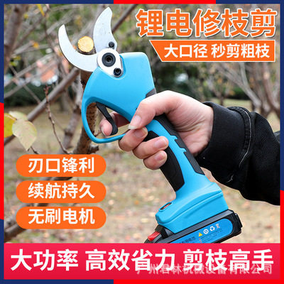 电动修枝剪果树修枝剪园林园艺剪锂电树枝剪省力粗枝剪家用果园剪