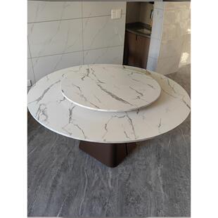 四分折叠圆桌面台面4折叠式带转盘面板餐桌圆形家用大圆桌15/20人