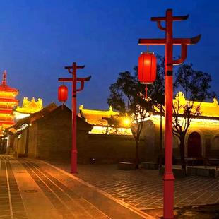 户外高杆灯景区中国风装饰中式防水景观灯红色灯笼庭院灯街区路灯