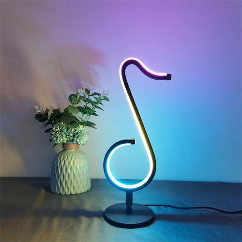 新品音符节奏灯RGB幻彩小夜灯卧室床头创意台灯装饰壁灯