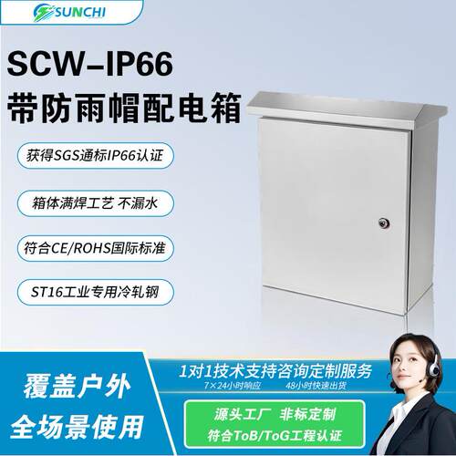 顺持电气IP66防水带防雨帽配电箱密封电源箱明装基业箱照明控制箱