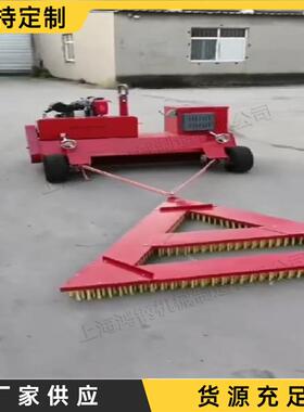 人造草坪自动梳丝机遥控式梳草机柴油电启草坪梳理机