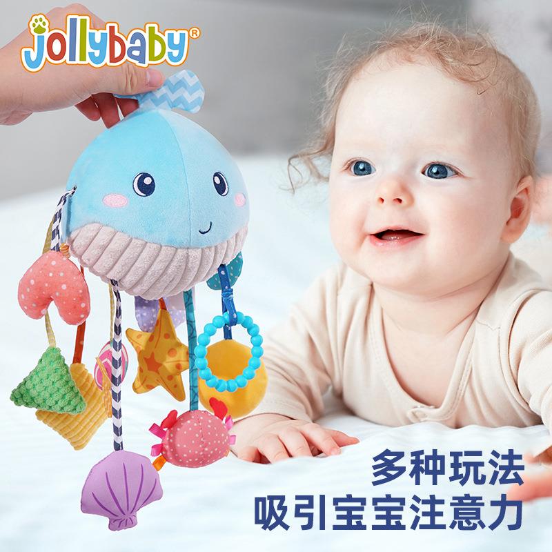 拉拉乐婴幼儿车床挂玩具宝宝0-1岁抬头练习挂件三角形拉绳抽抽乐