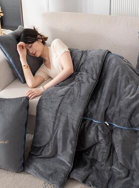 a类婴绒儿抱被子两用车载 午睡靠背毯子冬天加厚二枕合一YRM99002