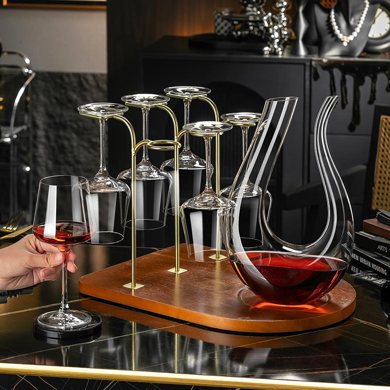 轻奢档水晶玻醒璃红酒高杯套装家用酒架器一体61245895杯葡萄酒高