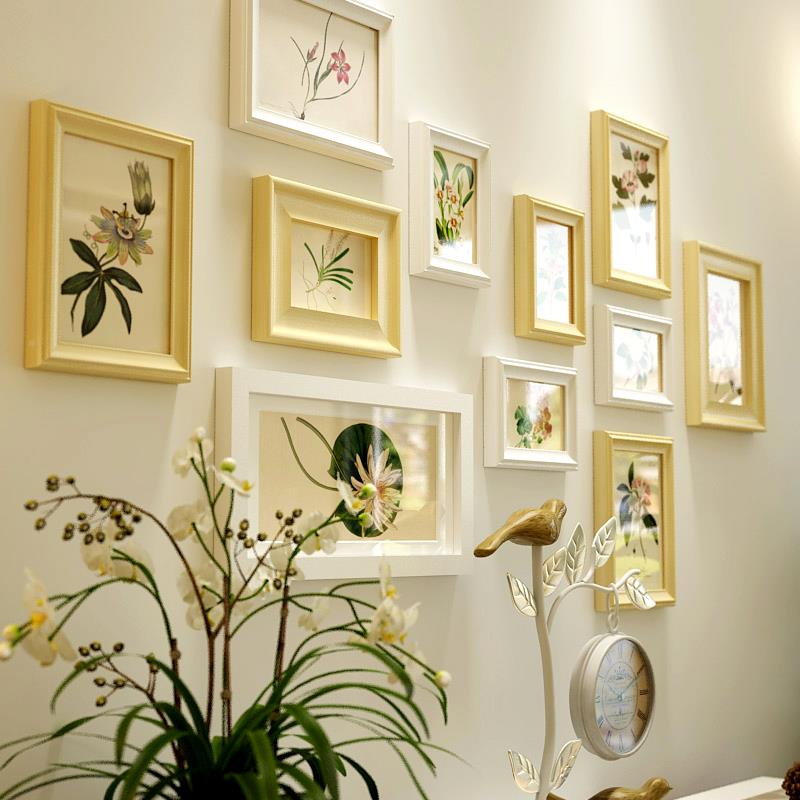 欧锋实木北欧9011小新挂装饰画现代约简照片墙画挂墙相框创清意组