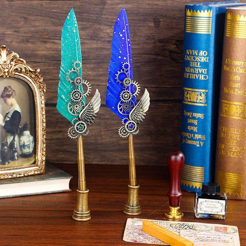 式复古羽SN-3U0FR毛欧笔蘸水笔钢笔学生生日礼盒朋友具礼物送送礼