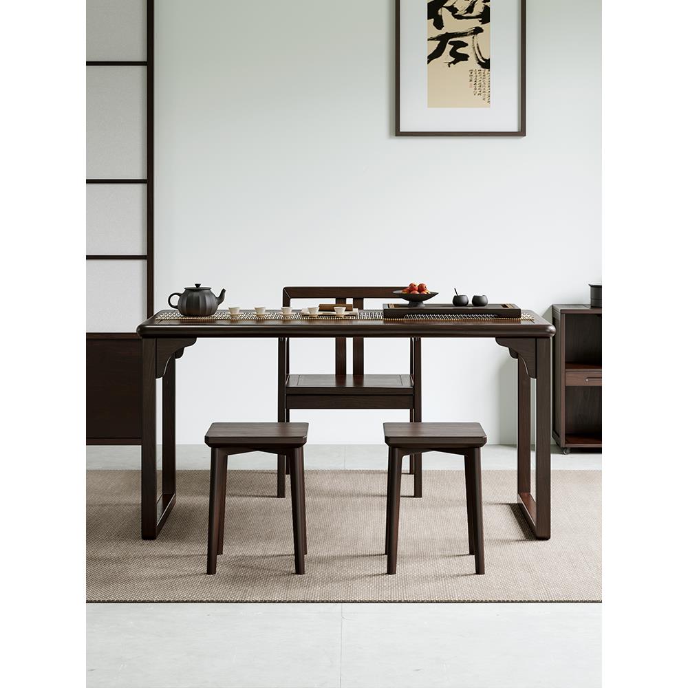 中式实木茶桌新客茶厅禅意功夫室桌泡山之林 用茶桌办公室阳台简