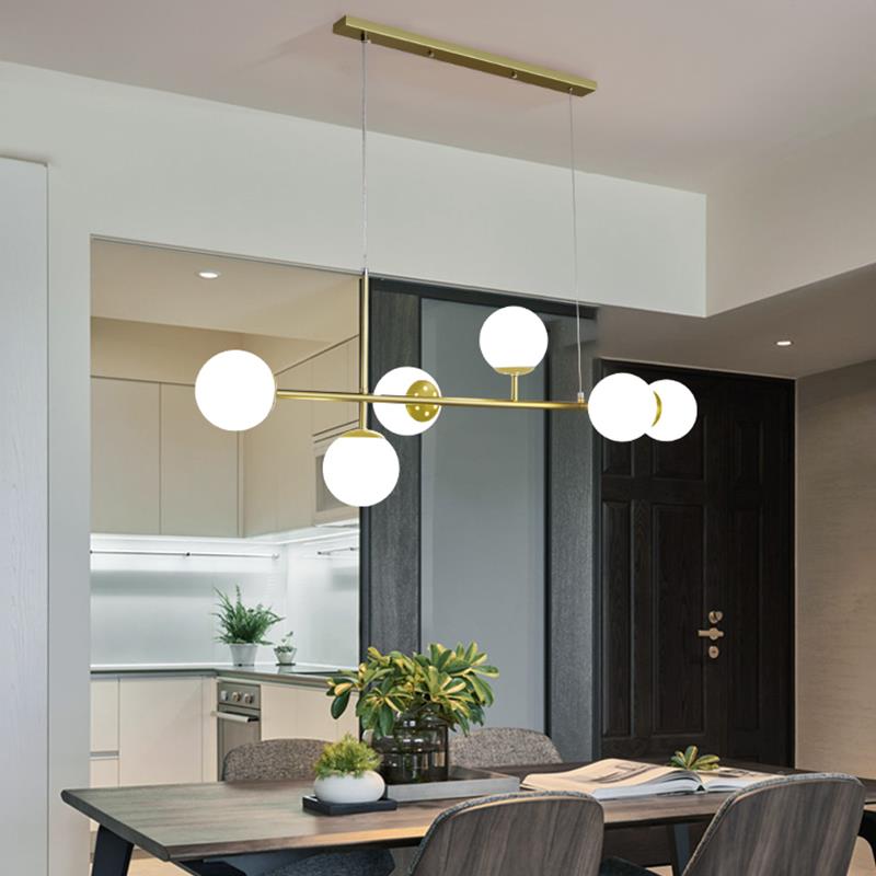 北欧厅吊灯现代简约家用JD-MD077大气饭灯厅网红魔豆吊长餐条餐桌