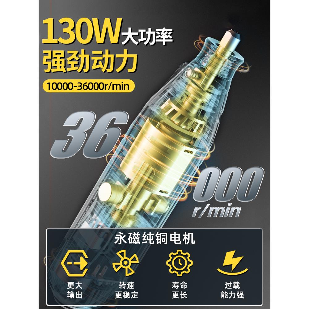 得力电磨黄色电磨机小手持电动磨机玉石雕抛光神器木型切打割雕刻