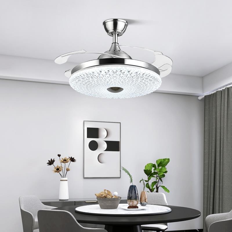 奥宏扇灯扇饭厅现代简室约吊扇AH-2225灯卧变频吊隐形扇客厅家用