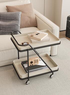 轮意式轻奢马鞍床皮边几移QZ250700动沙发边几带头柜业工具小推车