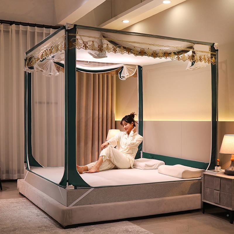 外穿杆5坐床式宝防摔全底蚊帐1床.3x1.5x1.9m2x宝2米回A318底加密