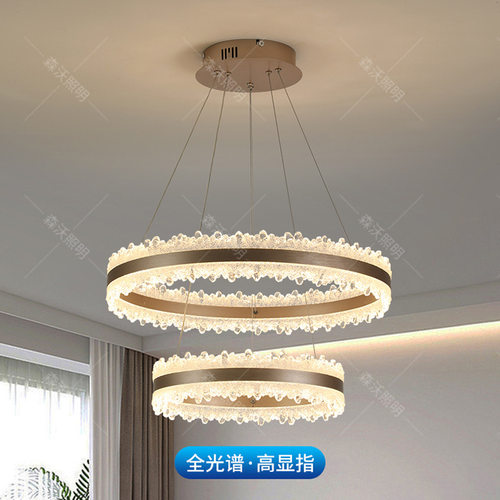 全光谱客厅吊灯意式轻奢圆环led大厅主灯设计师样板房卧室餐厅灯