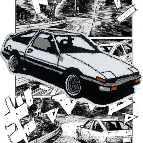 AE86异形地毯头文字D风格家用地垫浴室入户门垫
