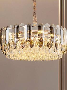 客厅吊灯轻奢大气led水晶灯现代简约卧室餐厅灯网红新款环形灯具