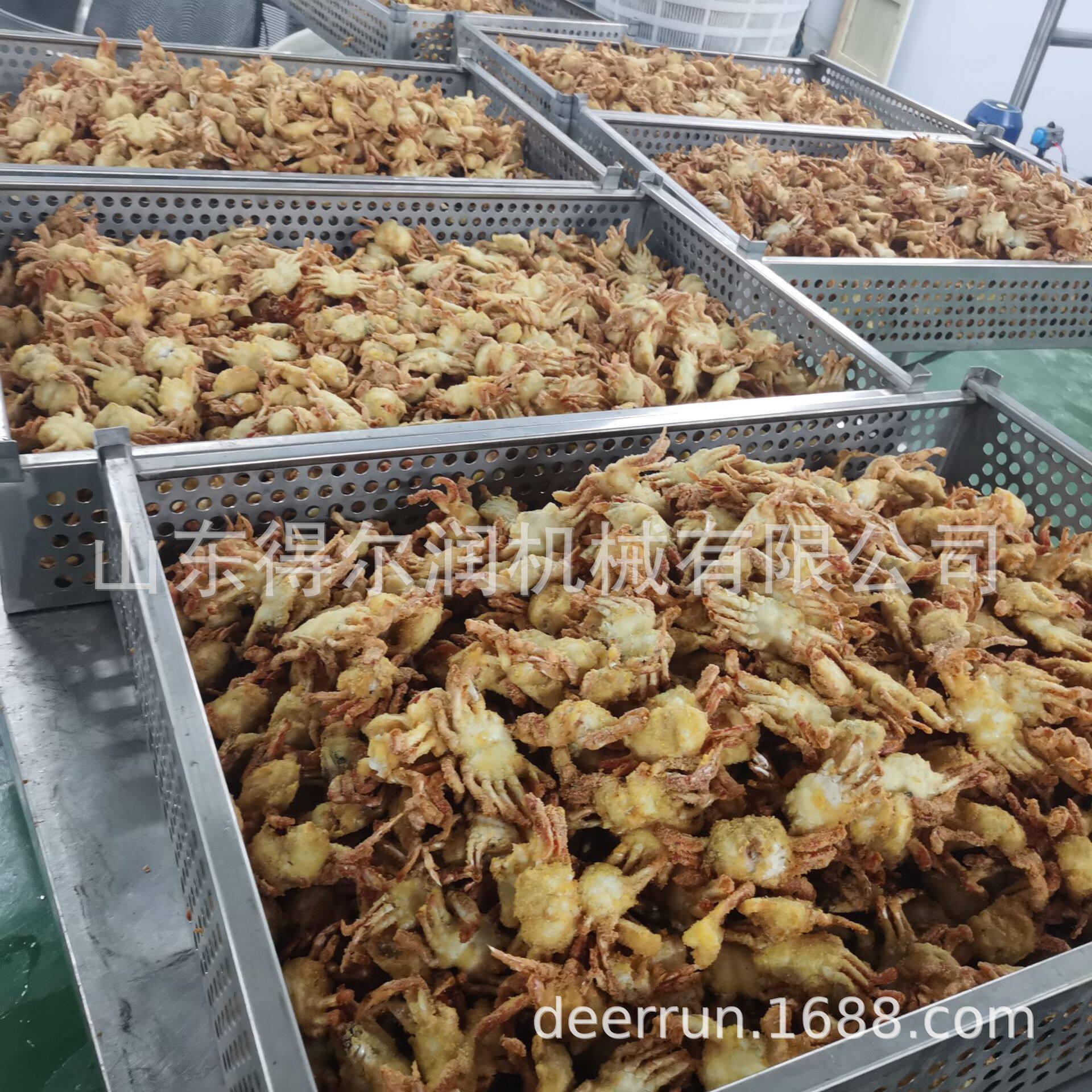 温岭一口蟹油炸机上浆上糠油炸流水线带鱼段挂浆机上浓浆机厂家